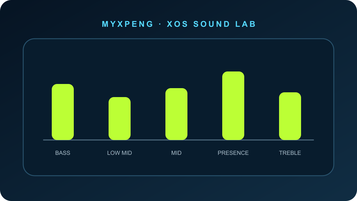 Visual XPENG equaliser bars for sound, radio, CarPlay and Android Auto guidance
